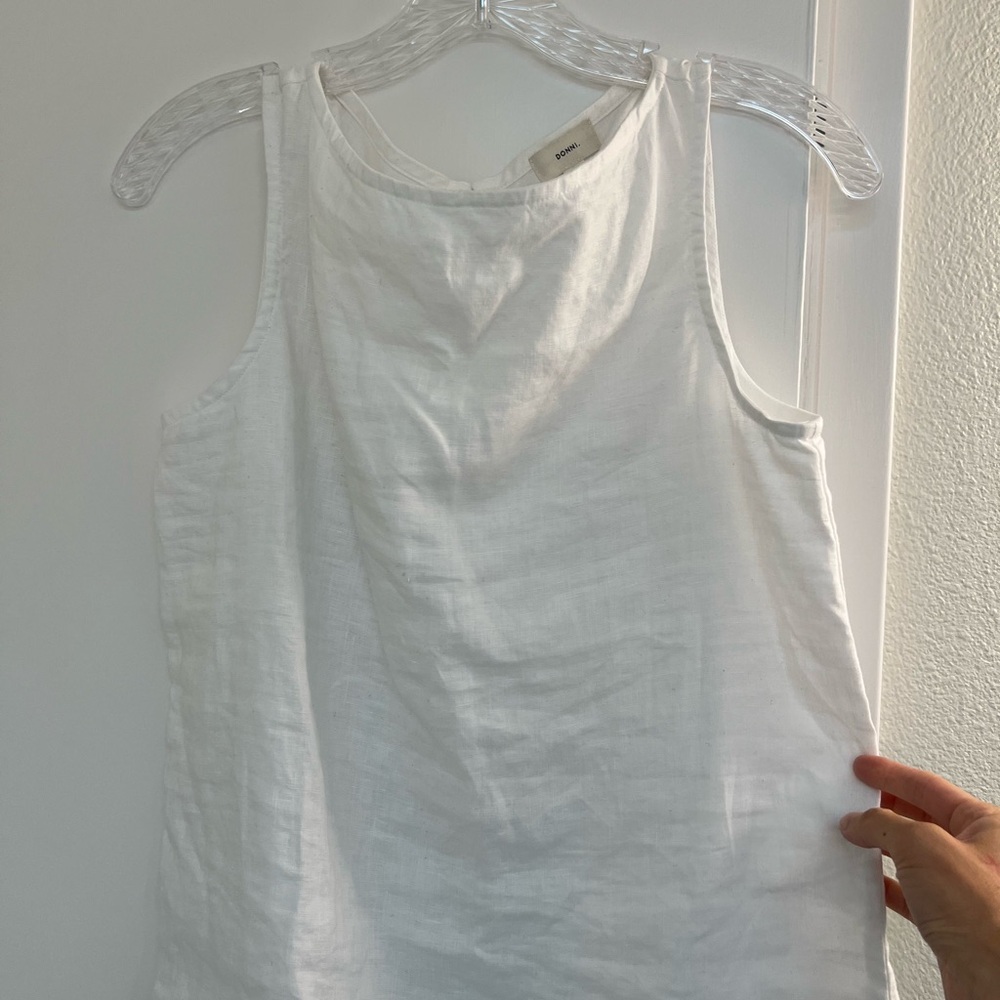 DONNI. Linen Sleeveless Tunic Shirt